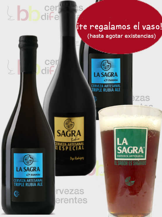 La Sagra – Lote para cata Gourmet 3 botellas y 1 copa - Cervezas Diferentes
