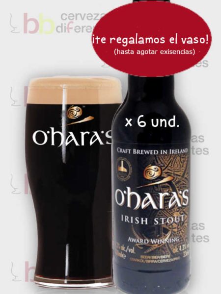 O'Hara's Pack 6 botellas 33 cl y 1 vaso - Cervezas Diferentes