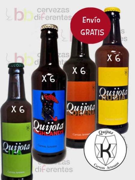 Quijota Lote pack mixto 24 botellas - Cervezas Diferentes