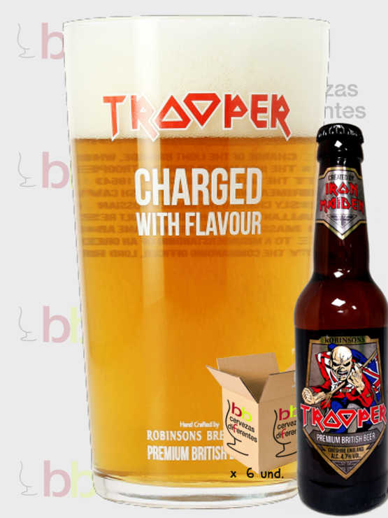 Trooper Iron Maiden Pack 6 botellas y 1 vaso - Cervezas Diferentes