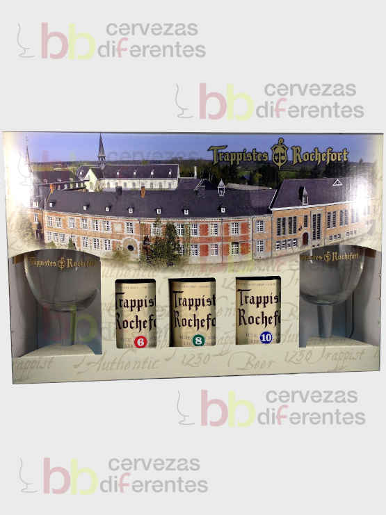 Trappistes Rochefort – Estuche regalo con 2 copas - Cervezas Diferentes