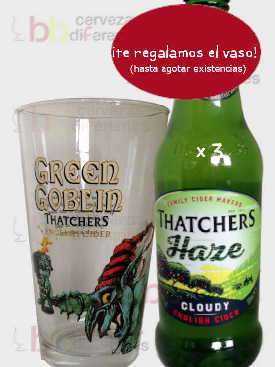 Thatchers Cider – Lote pack 3 botellas y 1 vaso - Cervezas Diferentes
